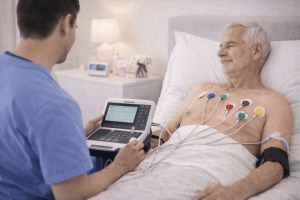 Toma de electrocardiograma de 12 derivaciones a domicilio en CDMX con equipo portátil y atención profesional