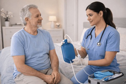 Enfermera profesional realizando servicio de enema a domicilio en CDMX con atención segura y discreta en casa