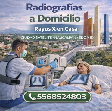 Rayos X a domicilio en Ciudad Satélite, Naucalpan (Estado de México). Radiografías en casa con equipo portátil y atención profesional. Tel. 5568524803