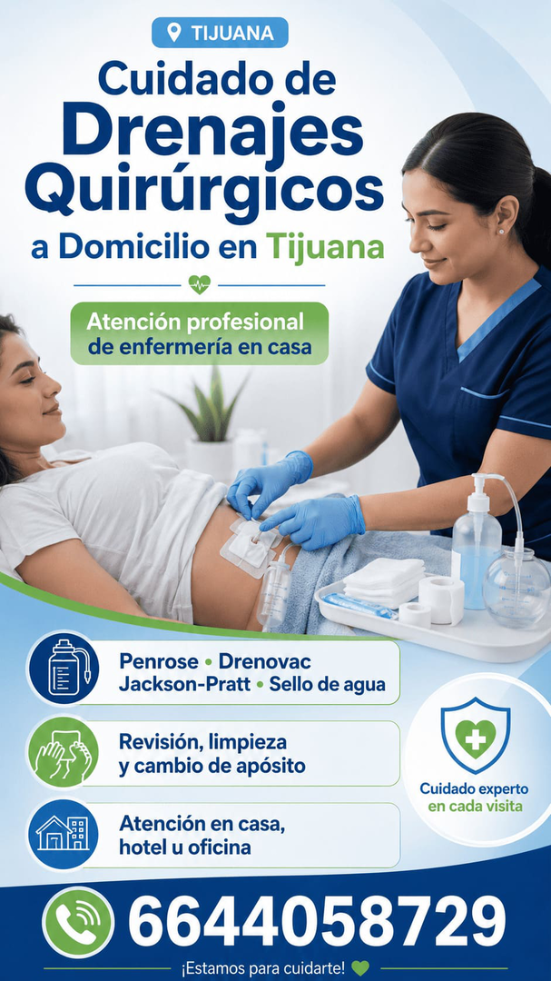 Enfermera realizando aspiración de secreciones a domicilio en Tijuana