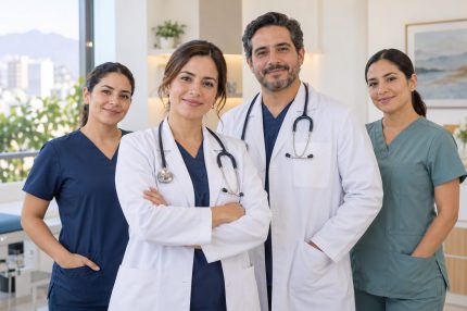 Médicos y profesionales de enfermería en un entorno de atención de salud