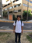 Cristian Adrián Cruz Vázquez con uniforme blanco de enfermería, archivo de Servicios Médicos Gabriel